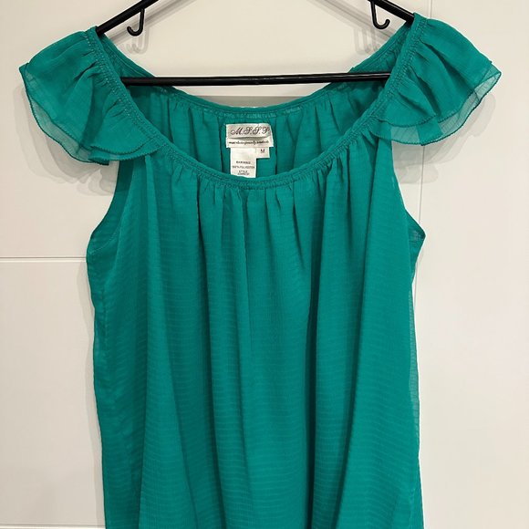 Tops - Turquoise Crepe Blouse